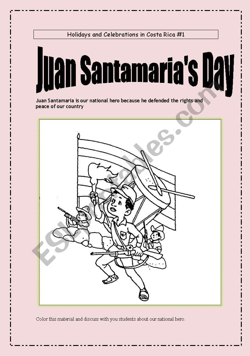 JUAN SANTAMARIAS DAY worksheet