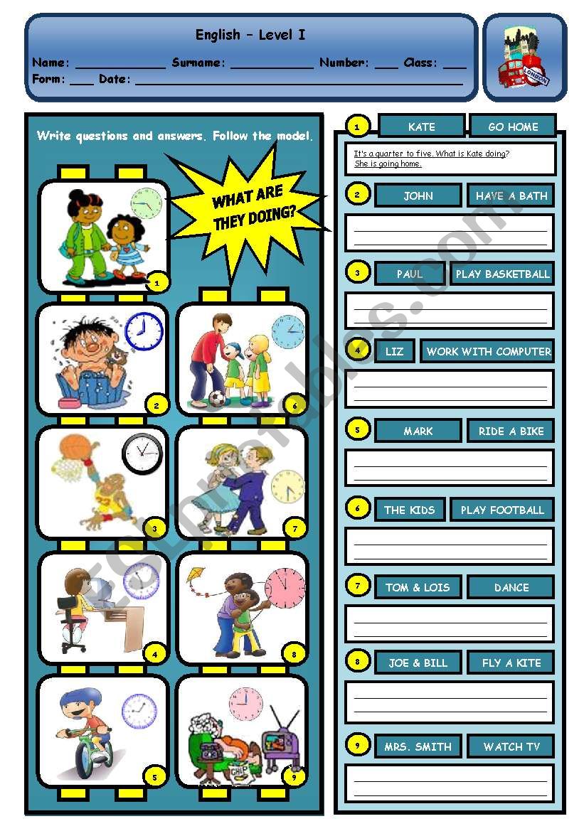 ITÂ´S TEN OÂ´CLOCK. WHAT ARE THEY DOING?