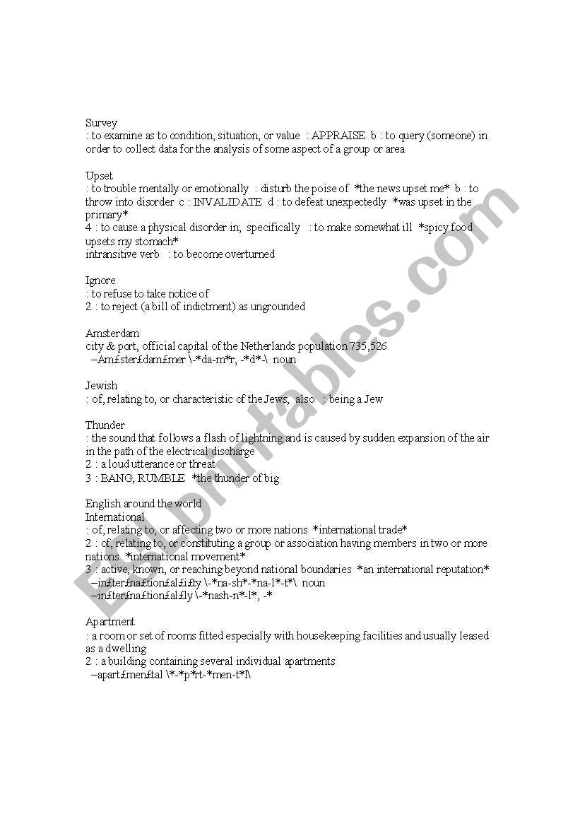 Jepordy game  worksheet