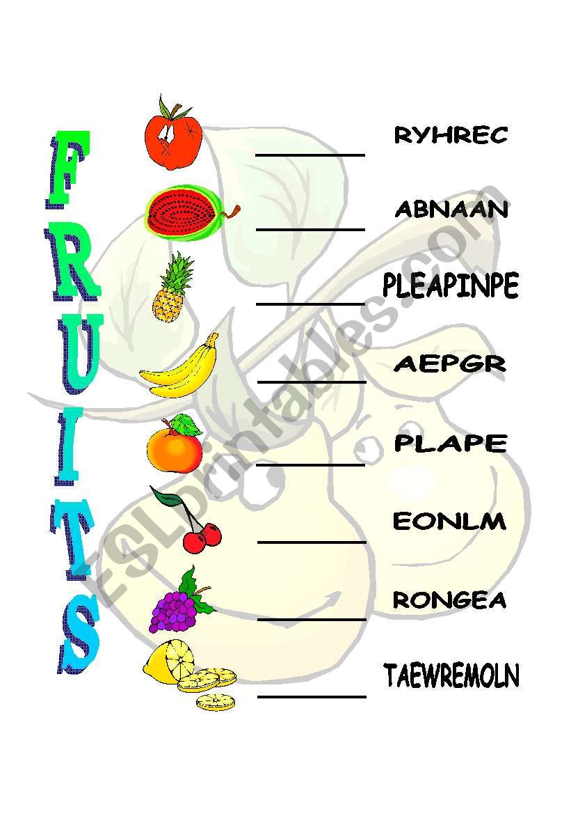 fruit worksheet