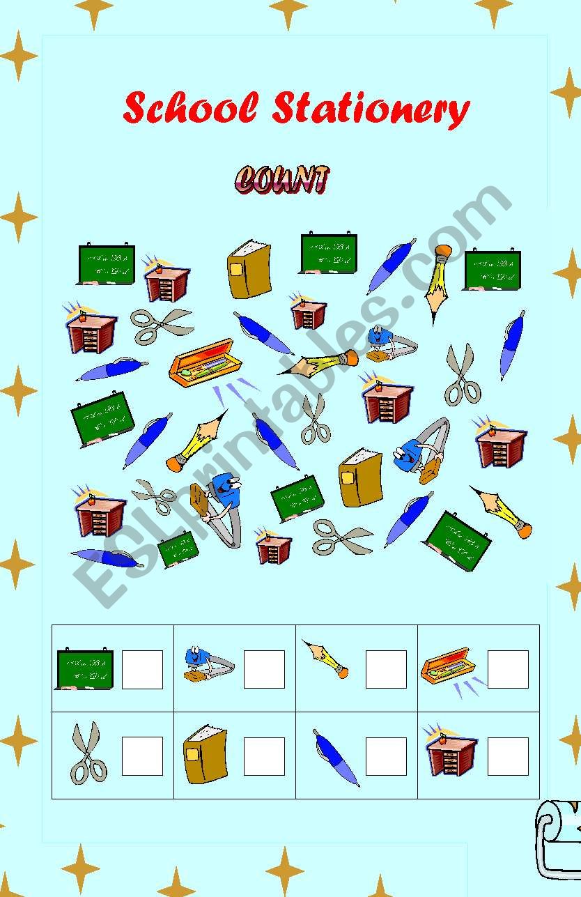 School Stationery worksheet