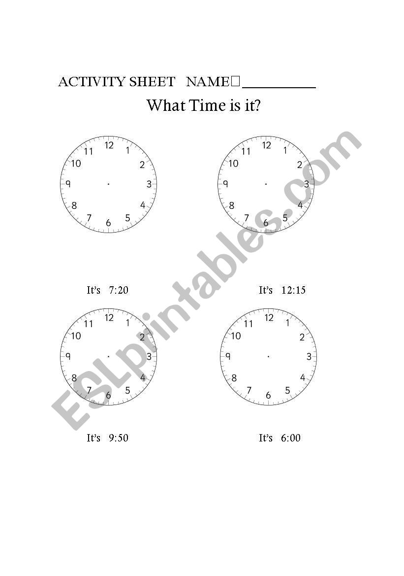 Clock worksheet