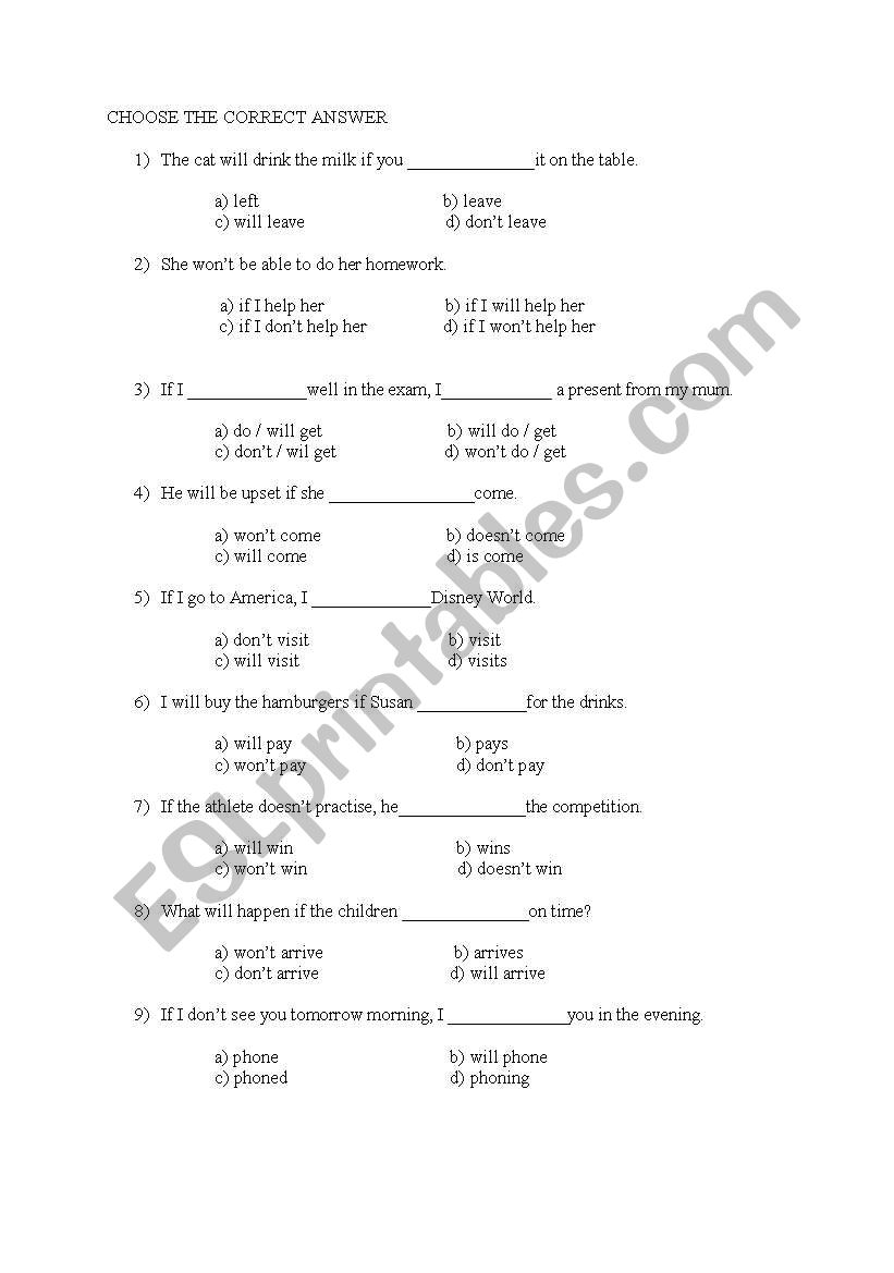 if clause exercises worksheet
