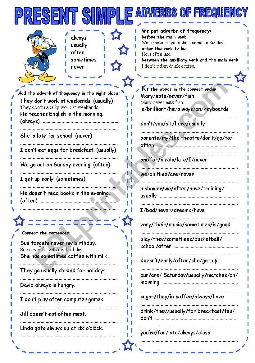 PRESENT SIMPLE (3) ADVERBS OF FREQUENCY