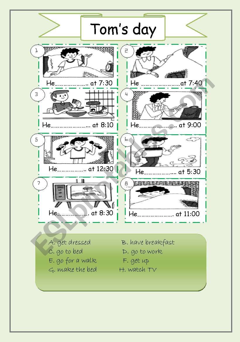 daily routines worksheet