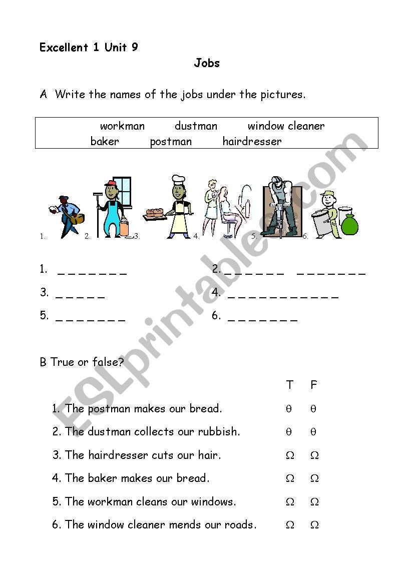 Jobs worksheet