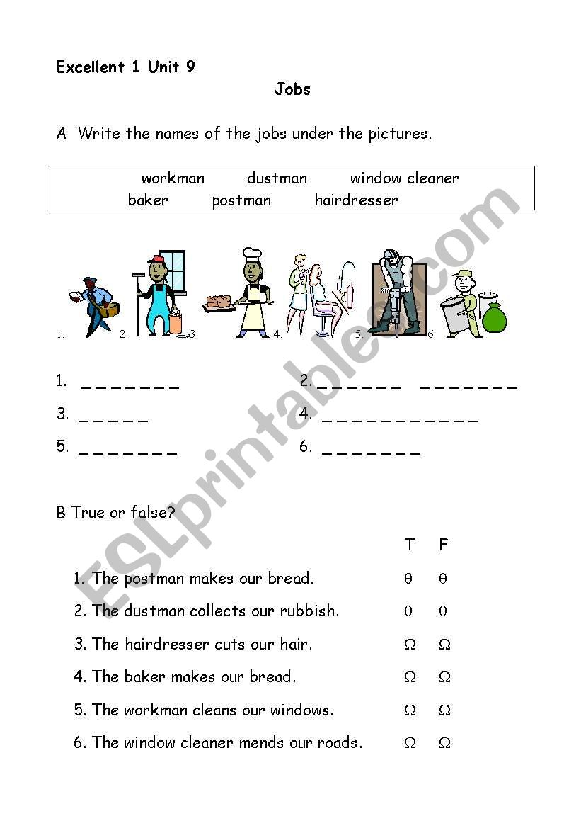 Jobs worksheet