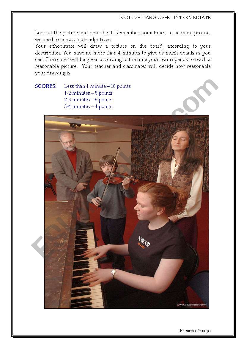 Describing a picture - Music Lesson