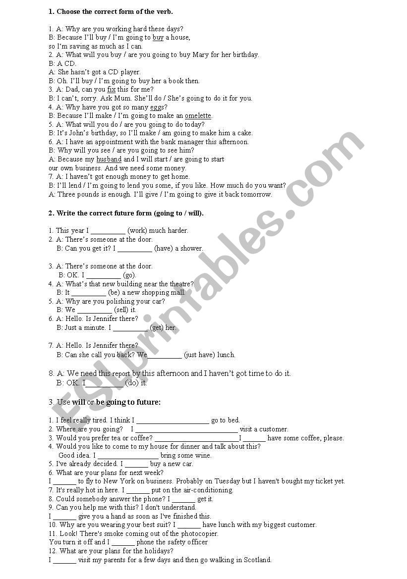 practice future worksheet