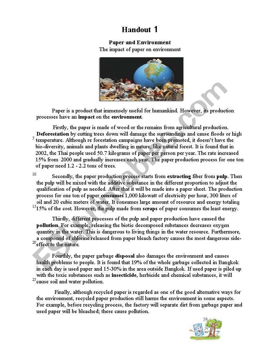 The impact of paper production on the environment