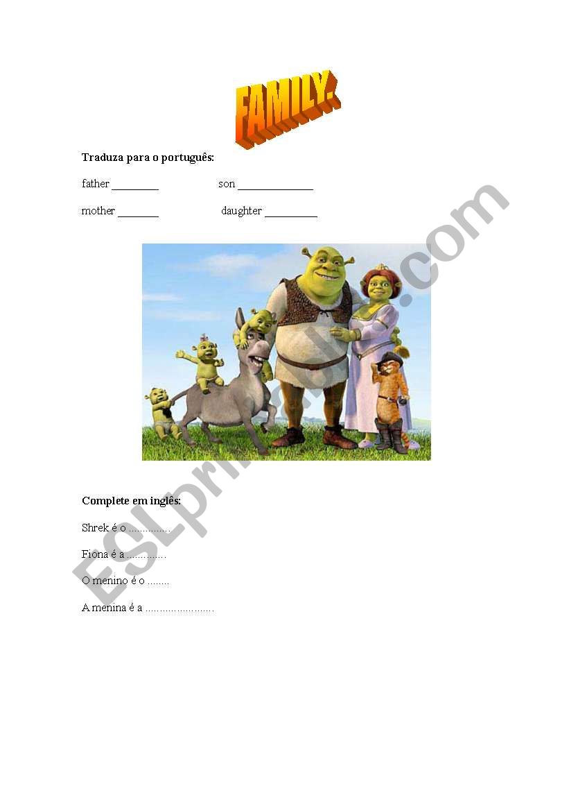 Family worksheet