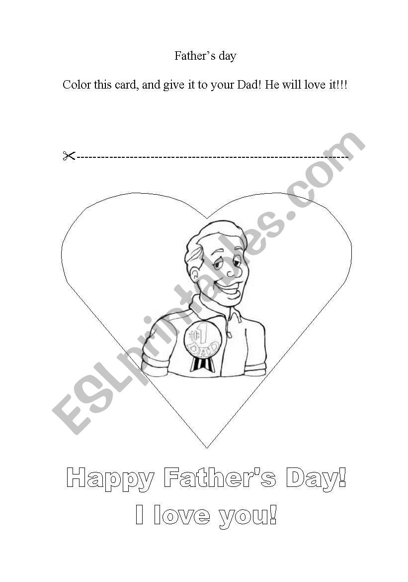Fathers day worksheet