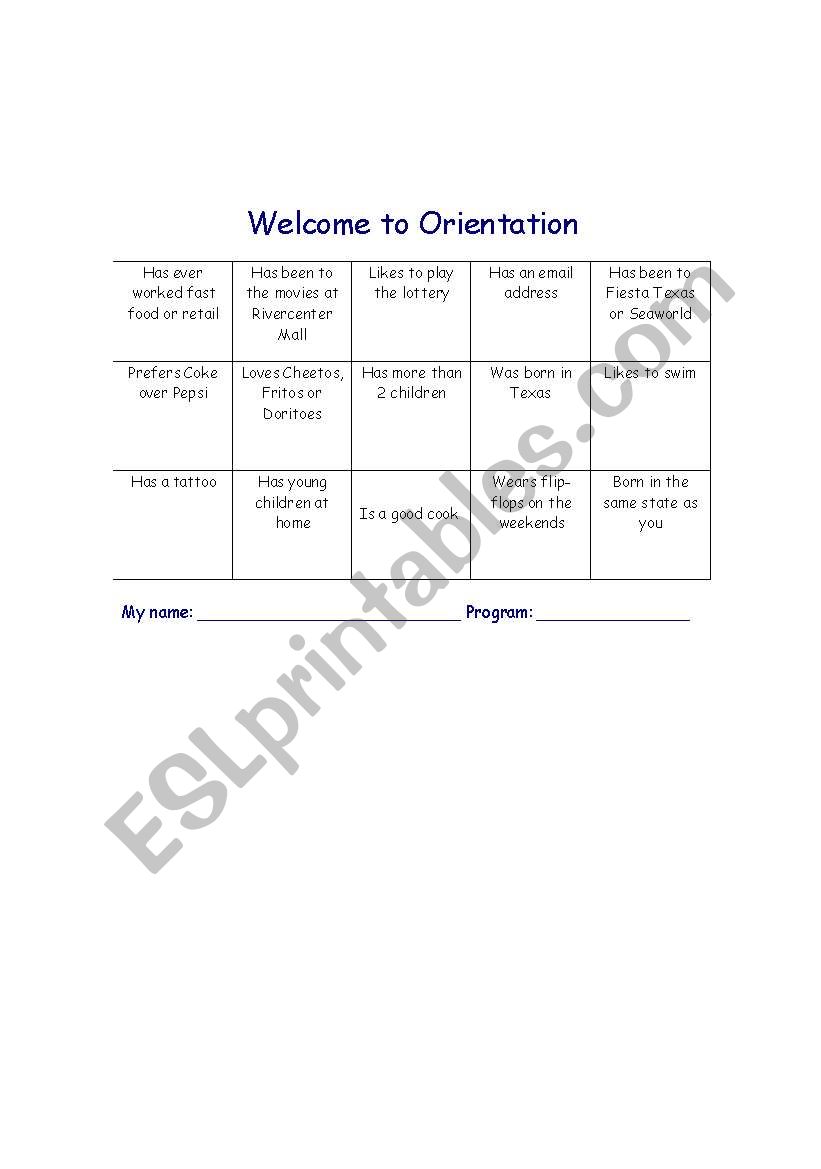 Icebreaker  worksheet