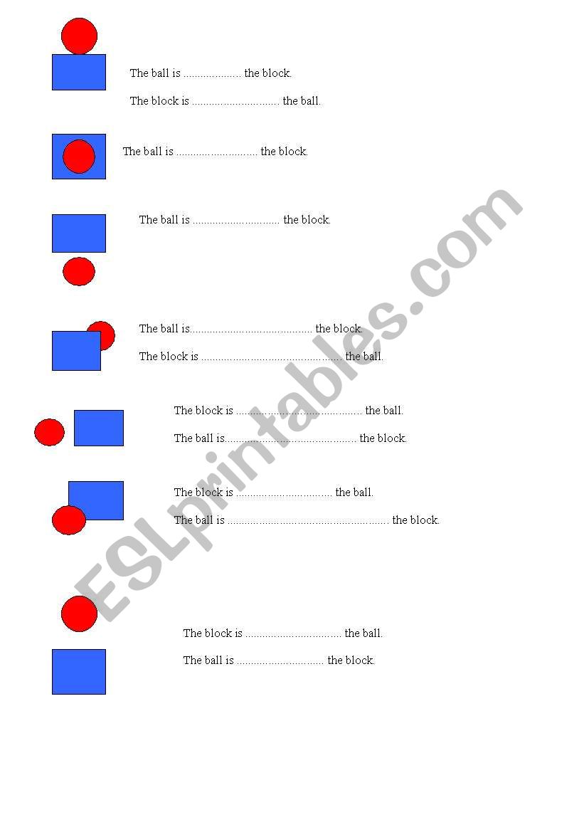 Exercise - prepositions of place