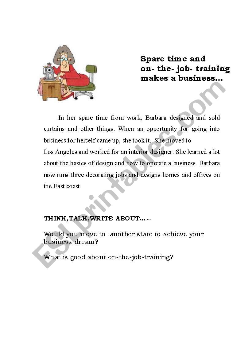 The Decorating Business worksheet