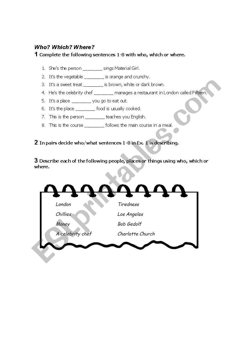 Relative clauses worksheet worksheet