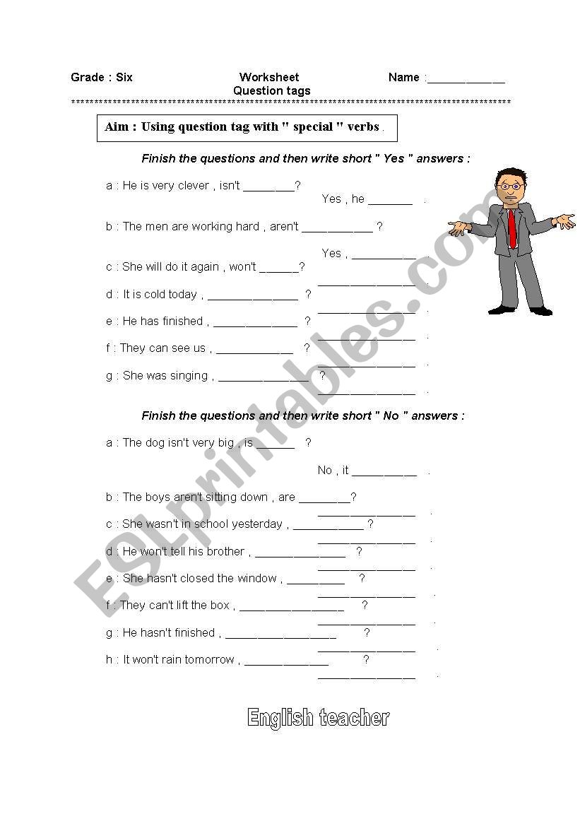 Question tags worksheet