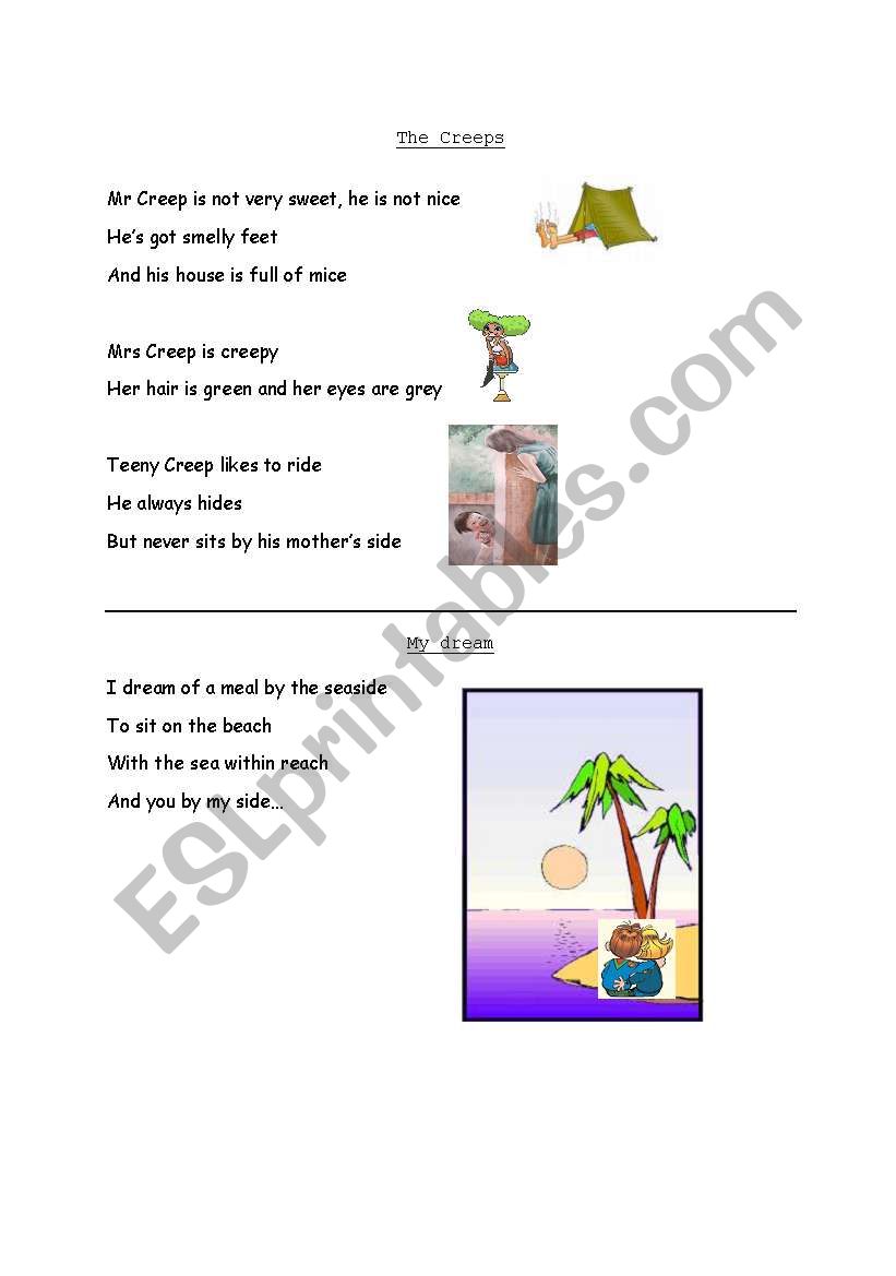Pronounciation poems worksheet