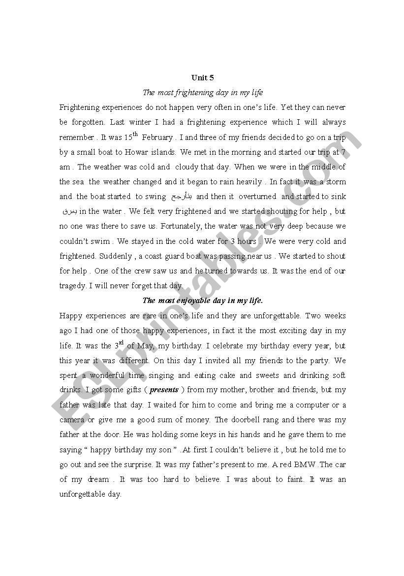 writing a story worksheet