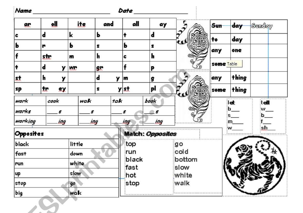 Phonic Worksheet worksheet