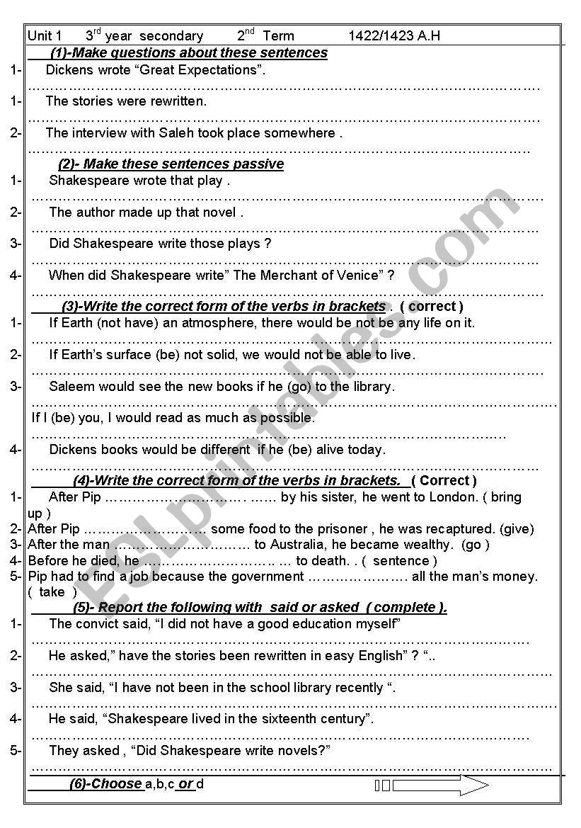  mixed activities worksheet