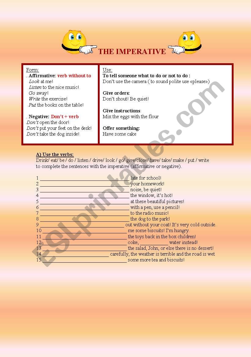 Imperative worksheet