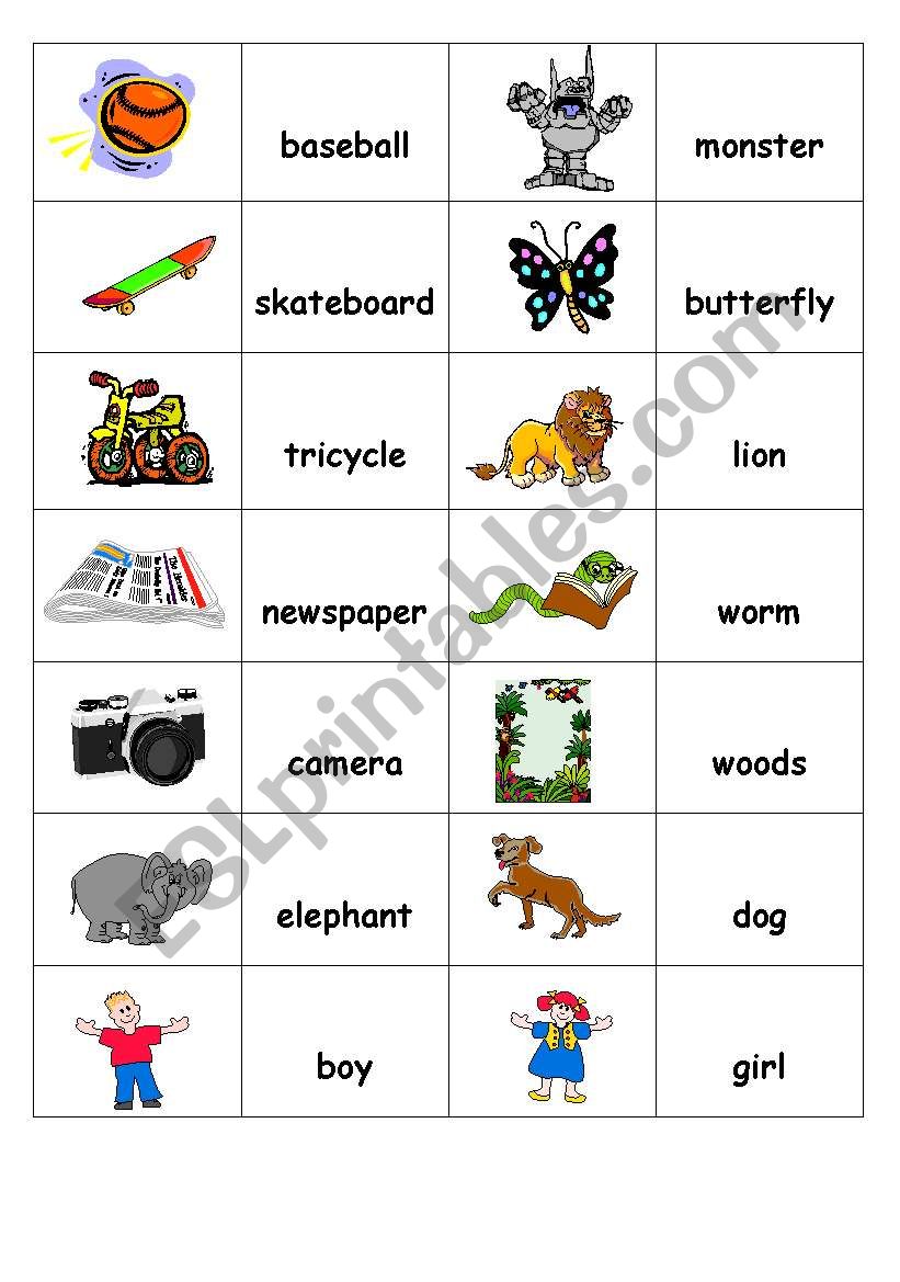 Memory Game worksheet