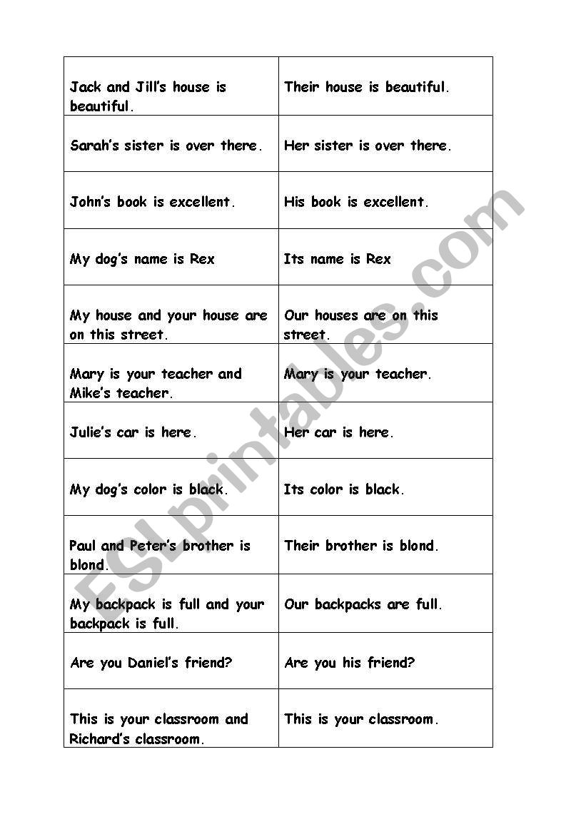 Possessive Adjectives worksheet