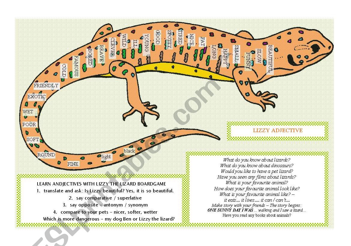 Adjective BOARDGAME + 6 exercises + Flashcards + BW ((4 PAGES))