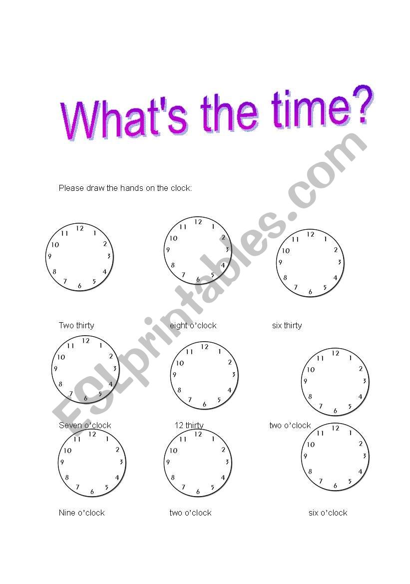 Whats the Time 2? worksheet
