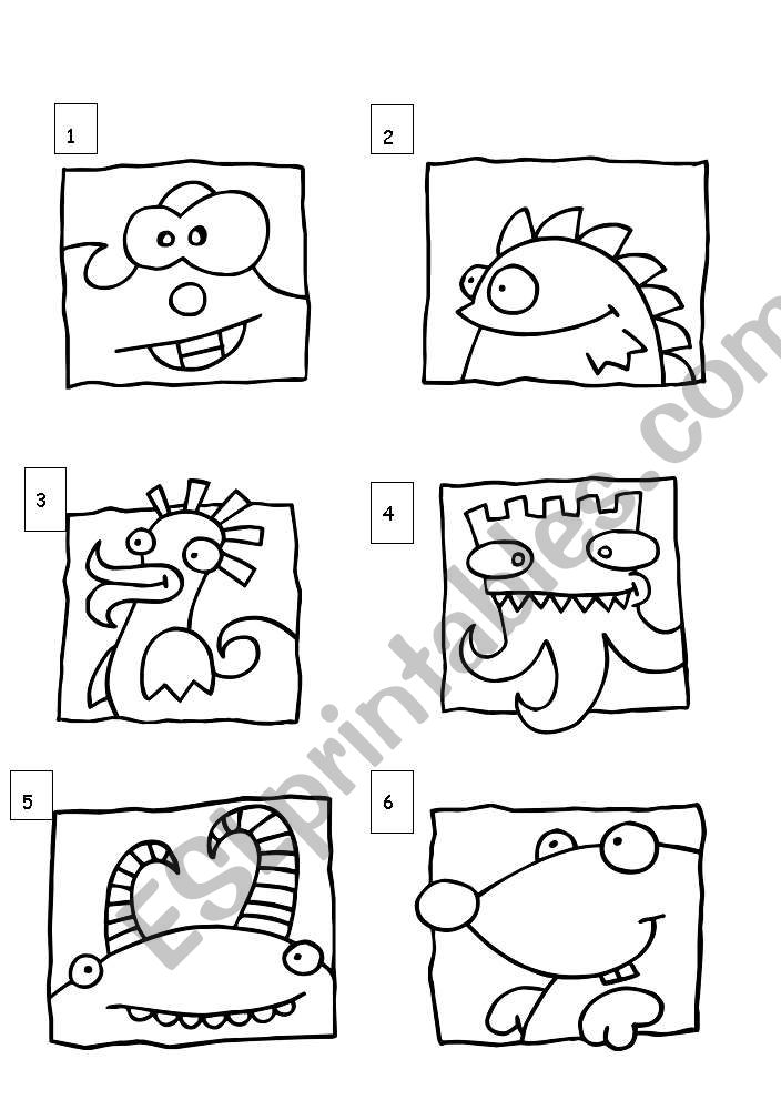 Funny faces worksheet