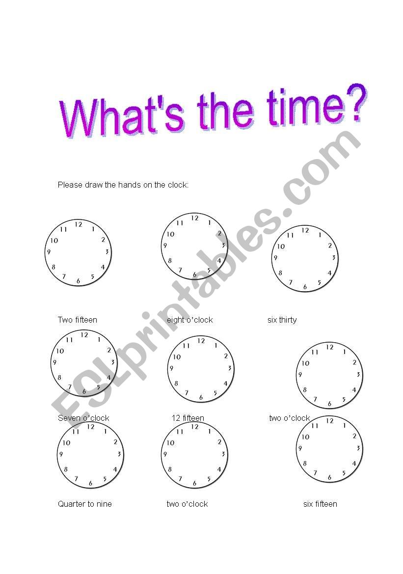 Whats the time? BRITISH. hours, hales & quarters