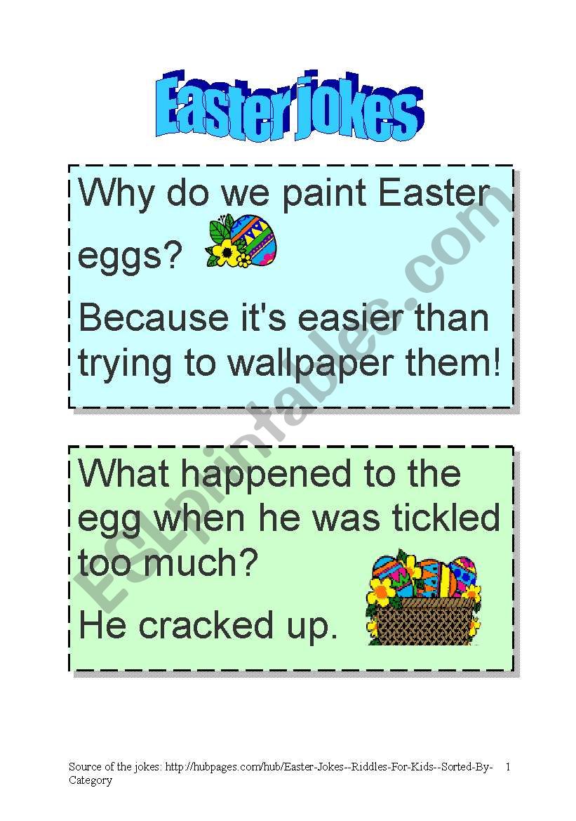 EASTER JOKES worksheet