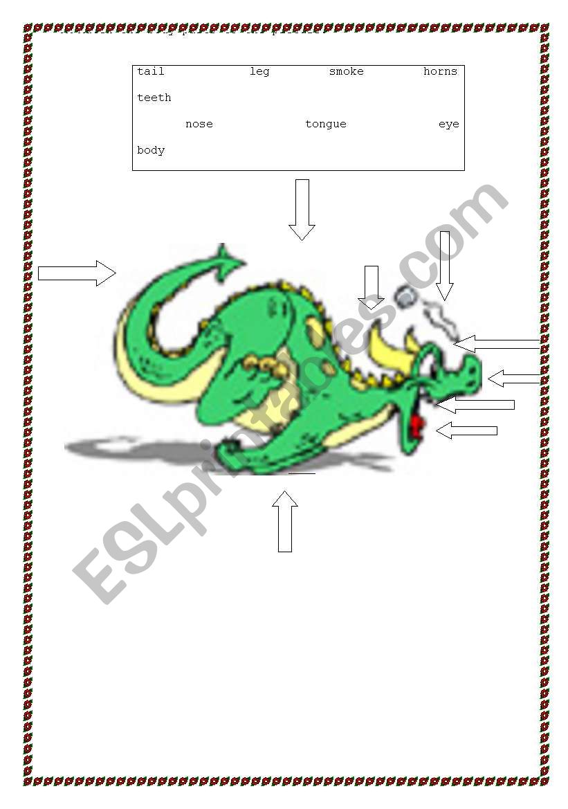 Dragon Body Parts worksheet