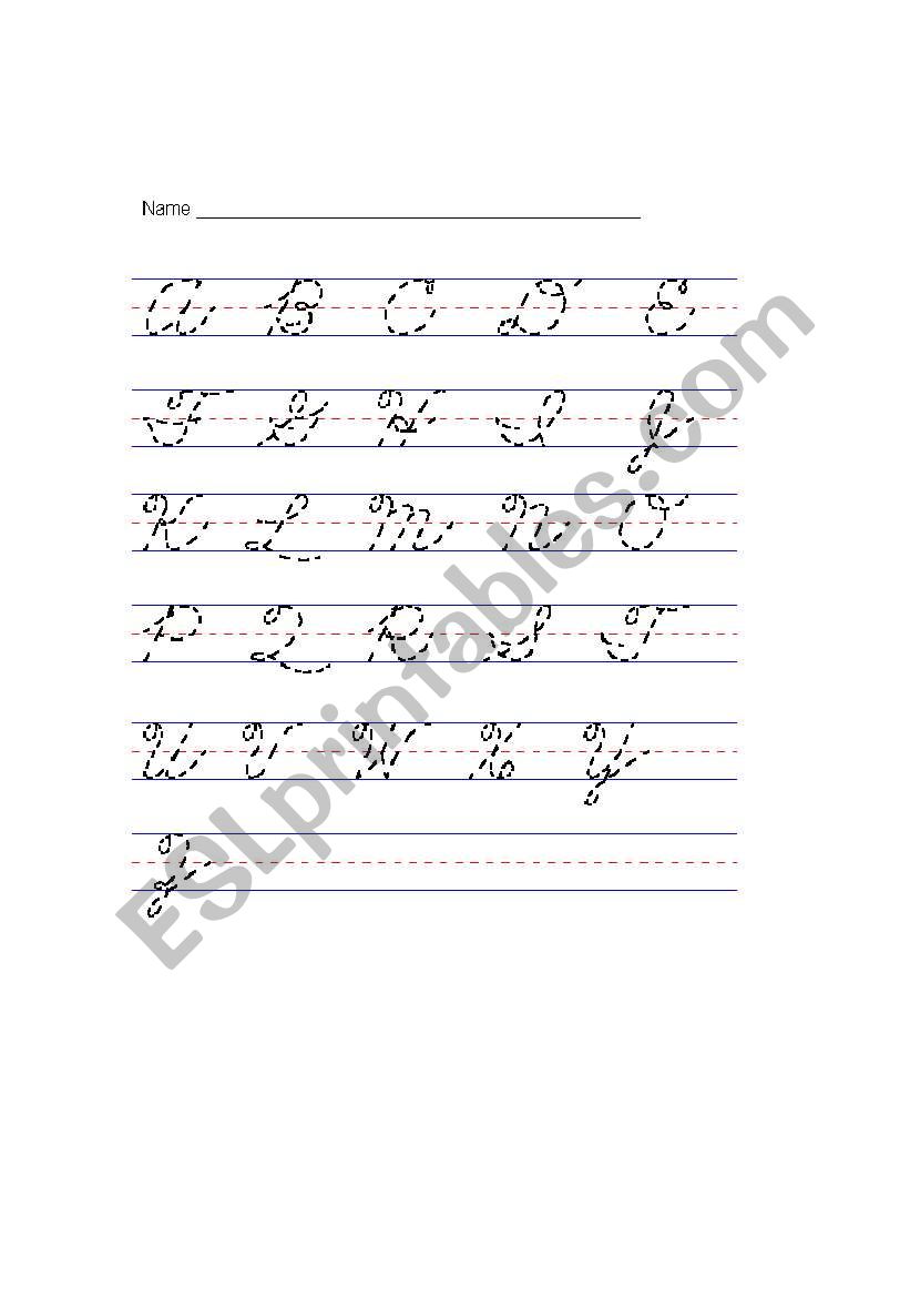 hand writing worksheet