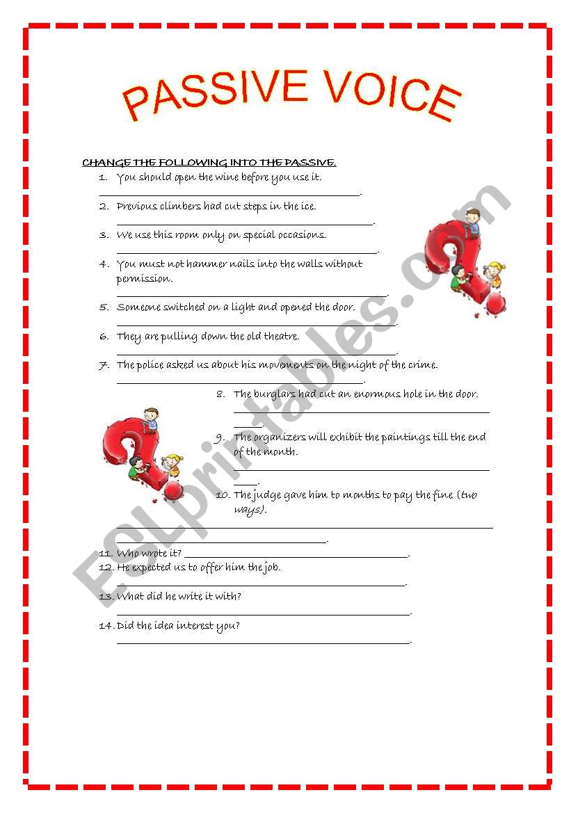 PASSIVE VOICE worksheet