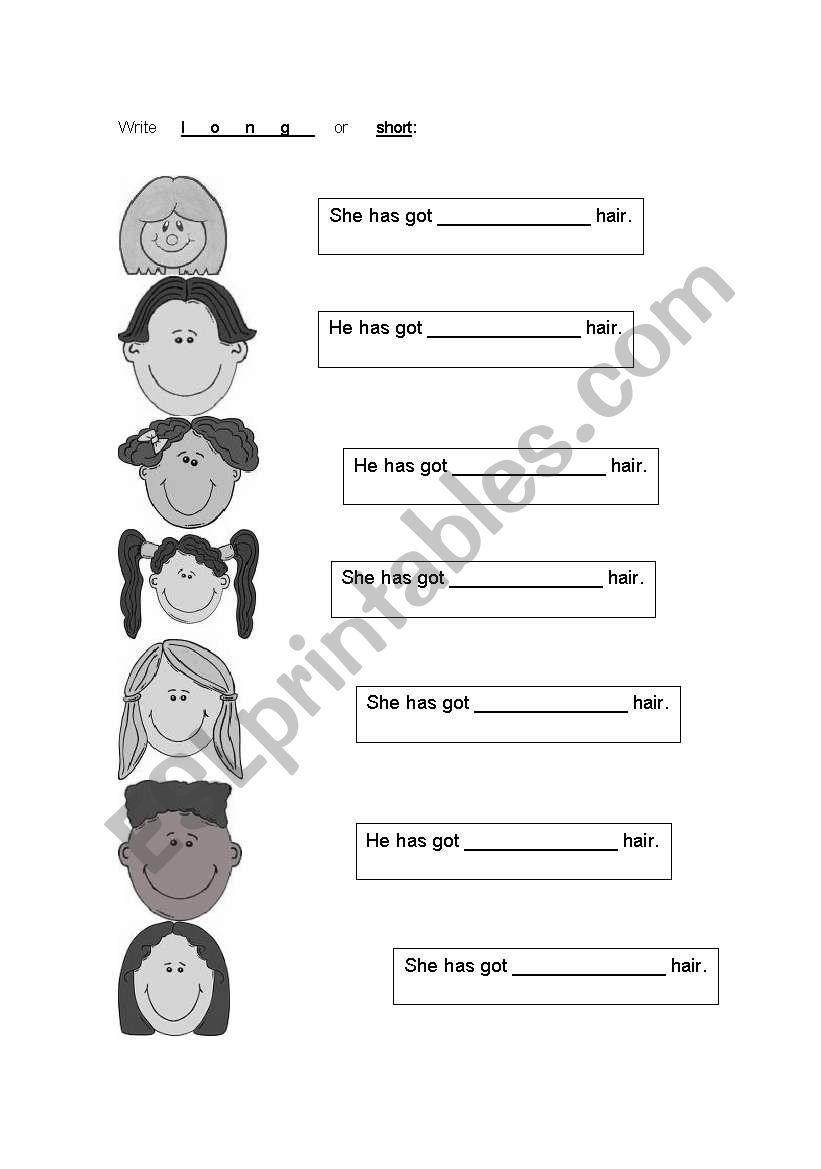 LONG or SHORT worksheet