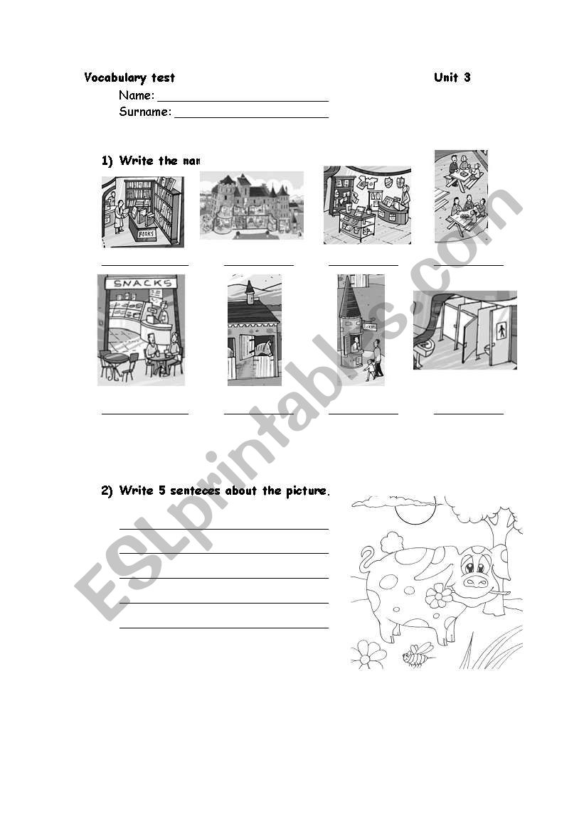 Description prepositions worksheet