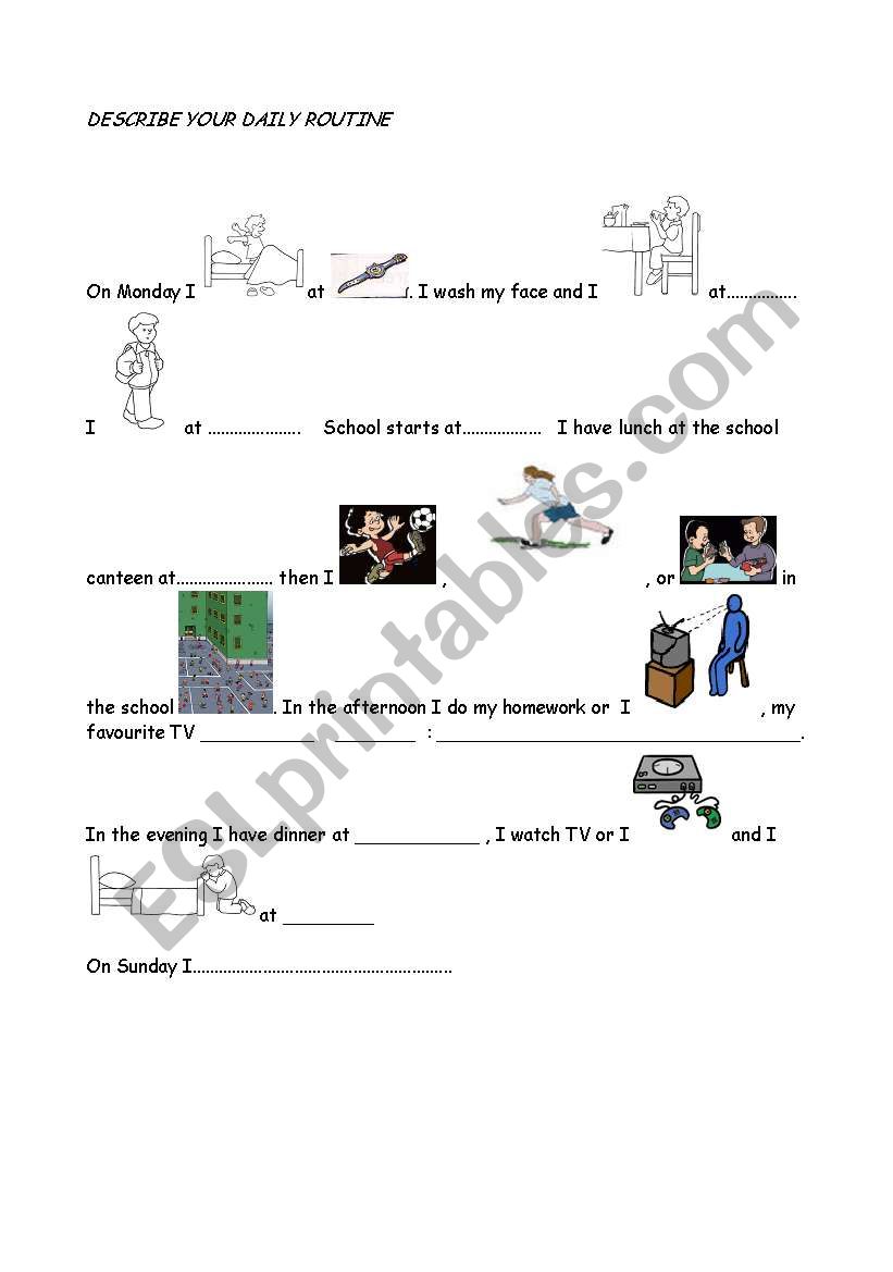 DAILY ROUTINE worksheet