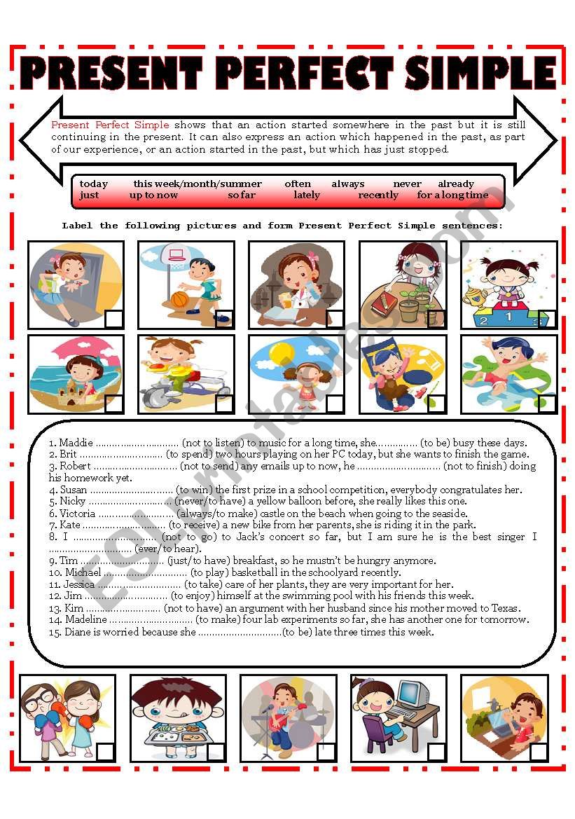 PRESENT PERFECT SIMPLE worksheet