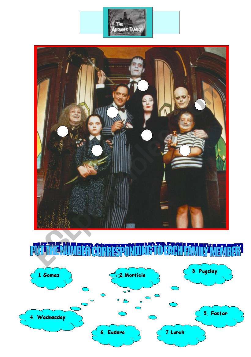 The Addams Family worksheet