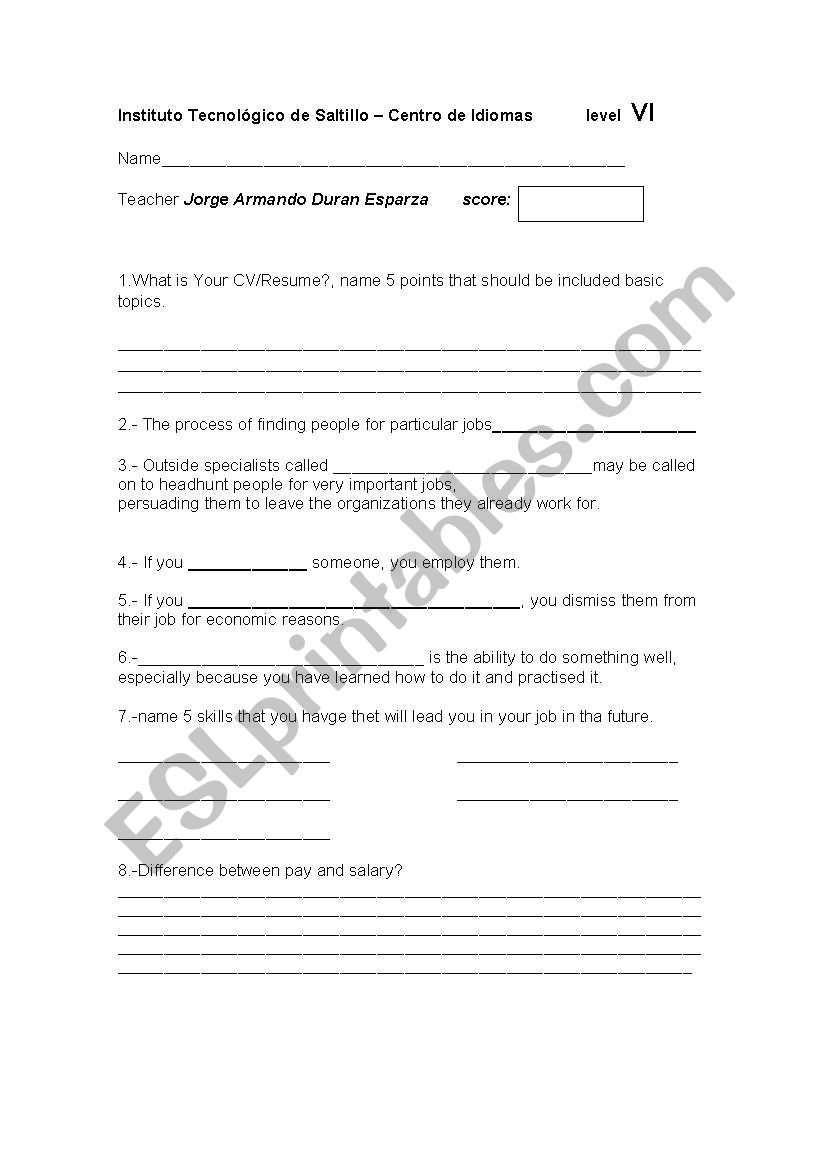 technical english  worksheet