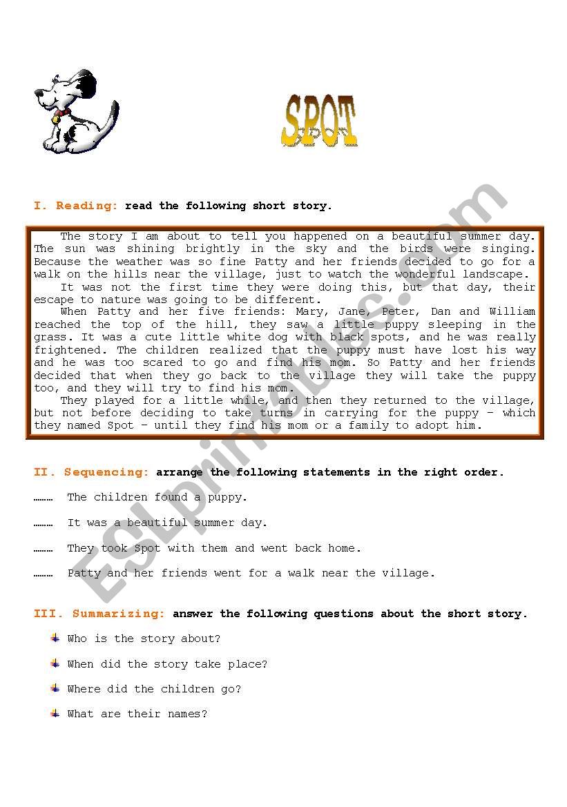 Spot worksheet