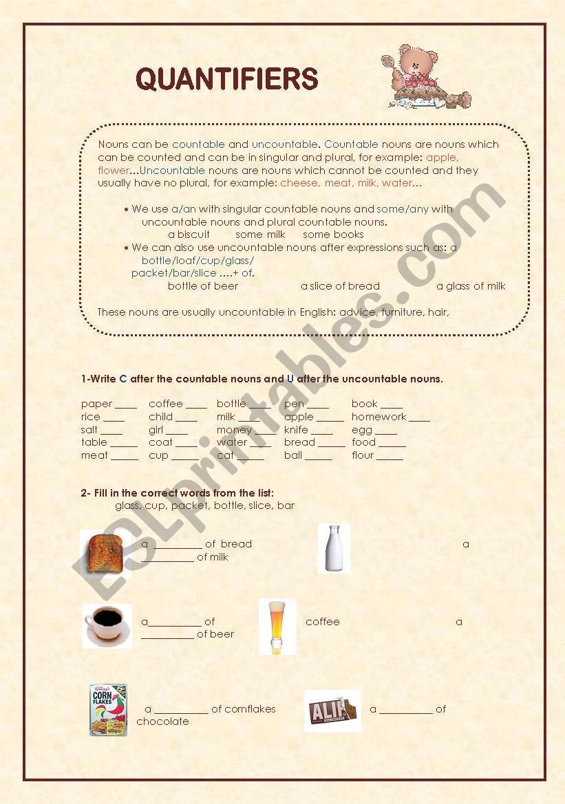 Quantifiers worksheet