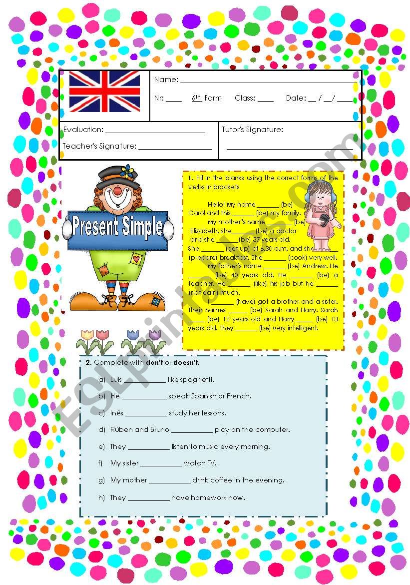 Present Simple worksheet