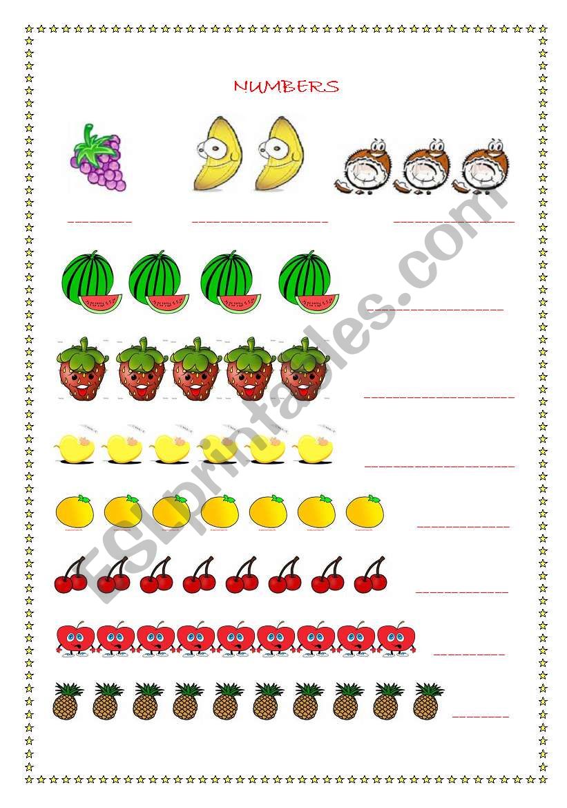 COUNTING NUMBERS worksheet