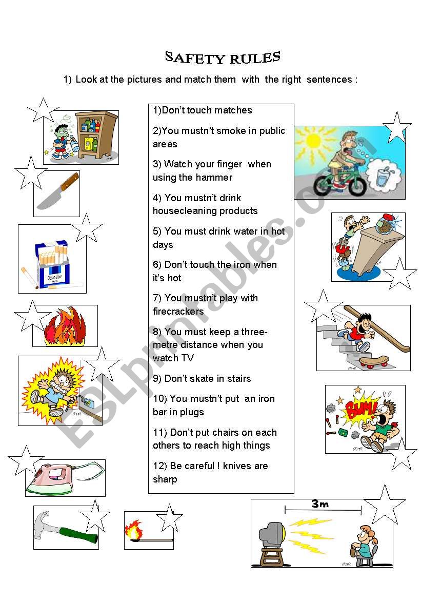 safety rules worksheet