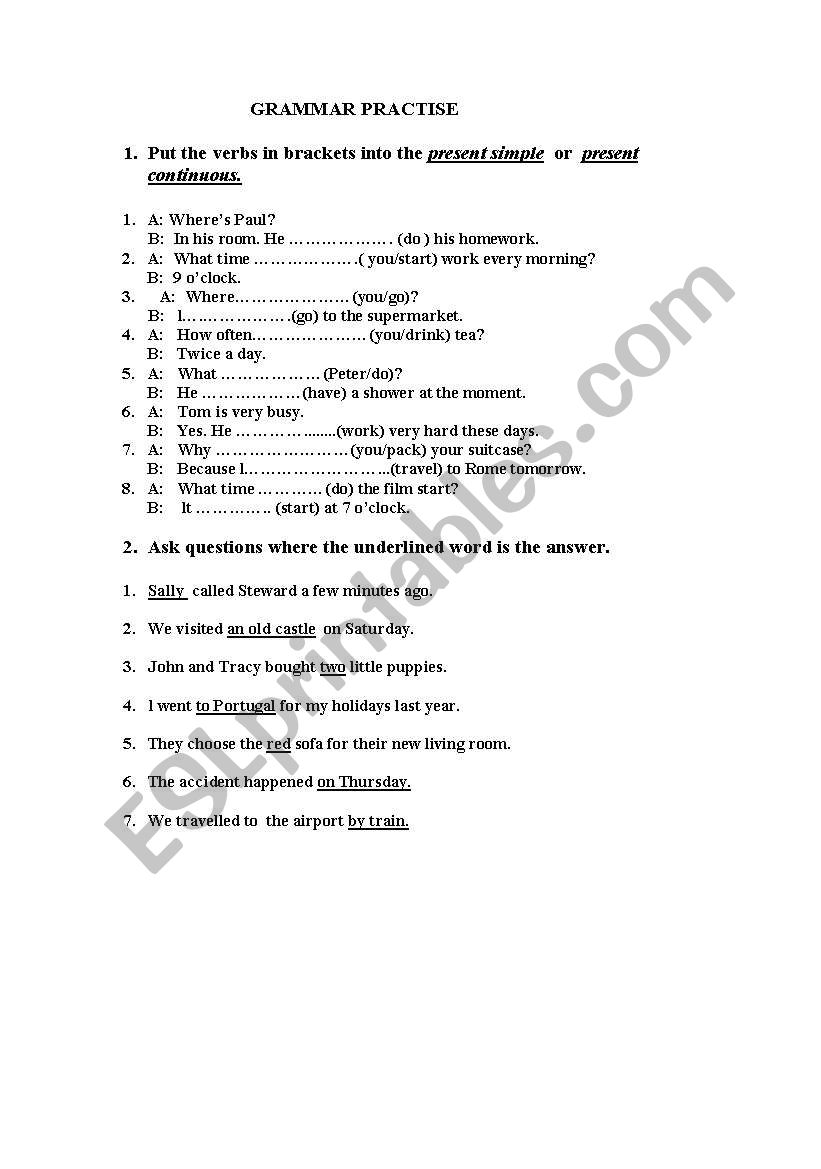 grammar check worksheet