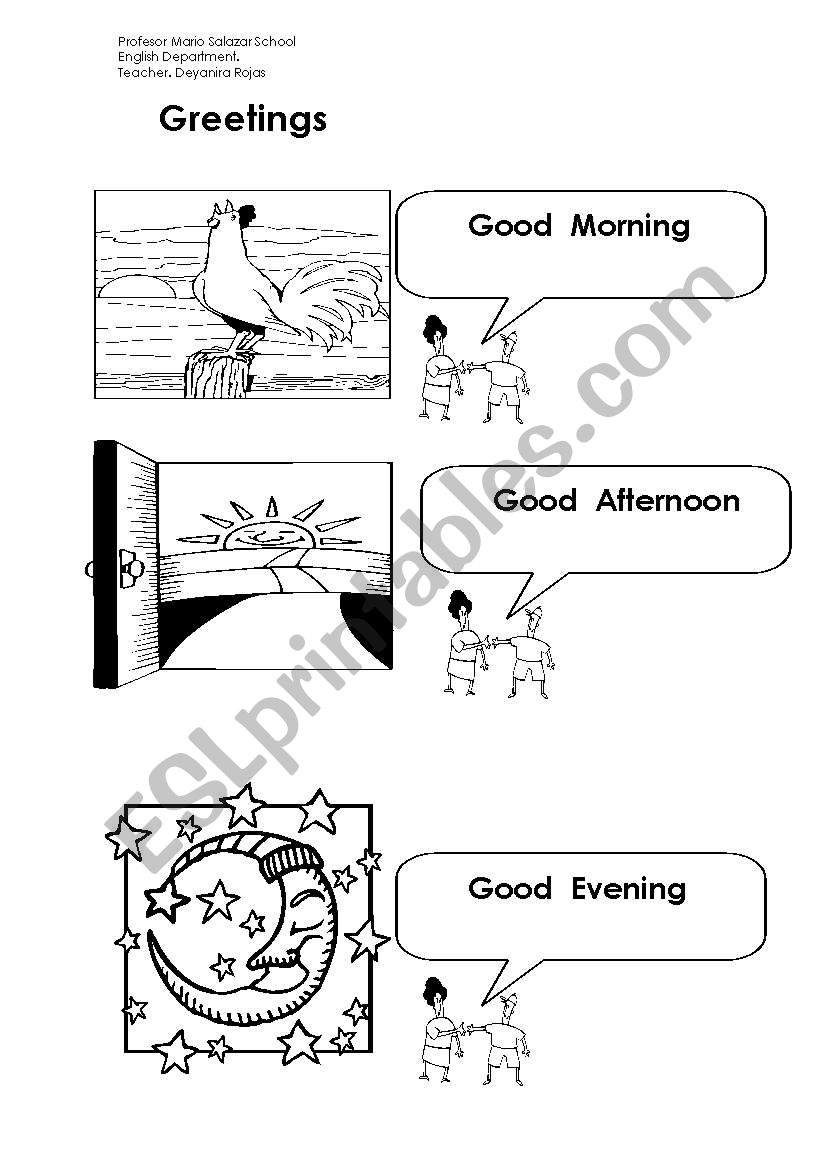 Greetings worksheet