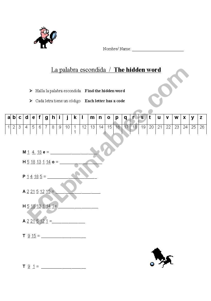 Family worksheet